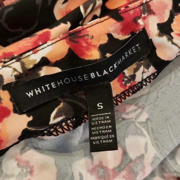 WHBM Off-Shoulder Floral Pleated Sleeve Top sz S - Picture 7 of 12